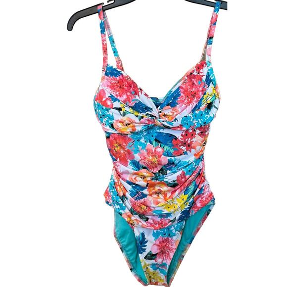 New ~ BLEU ROD BEATTIE ~ Blooming Chic Twist Mio One-piece Swimsuit Size 6 - Picture 4 of 7